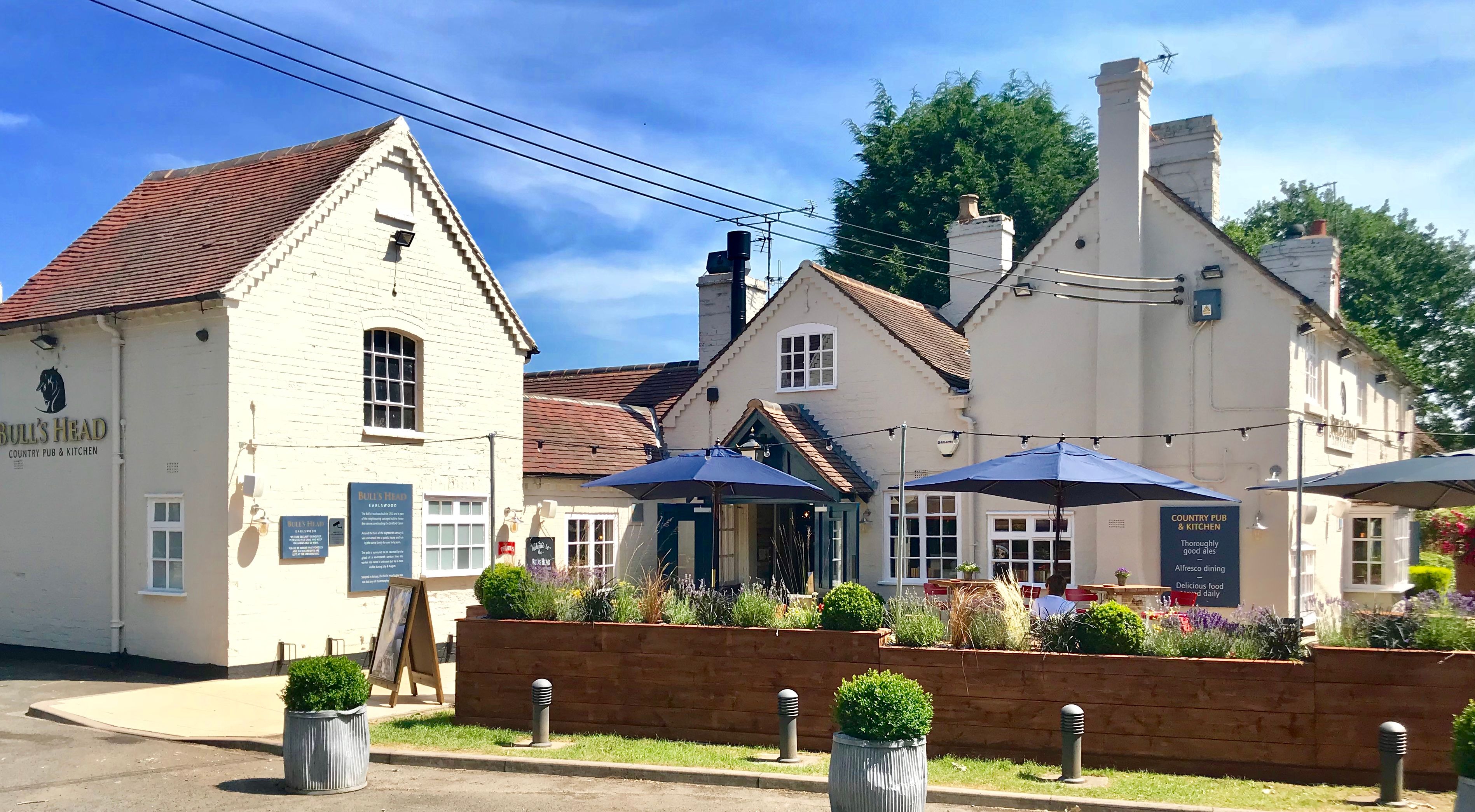 Bull's Head pub with outdoor seating