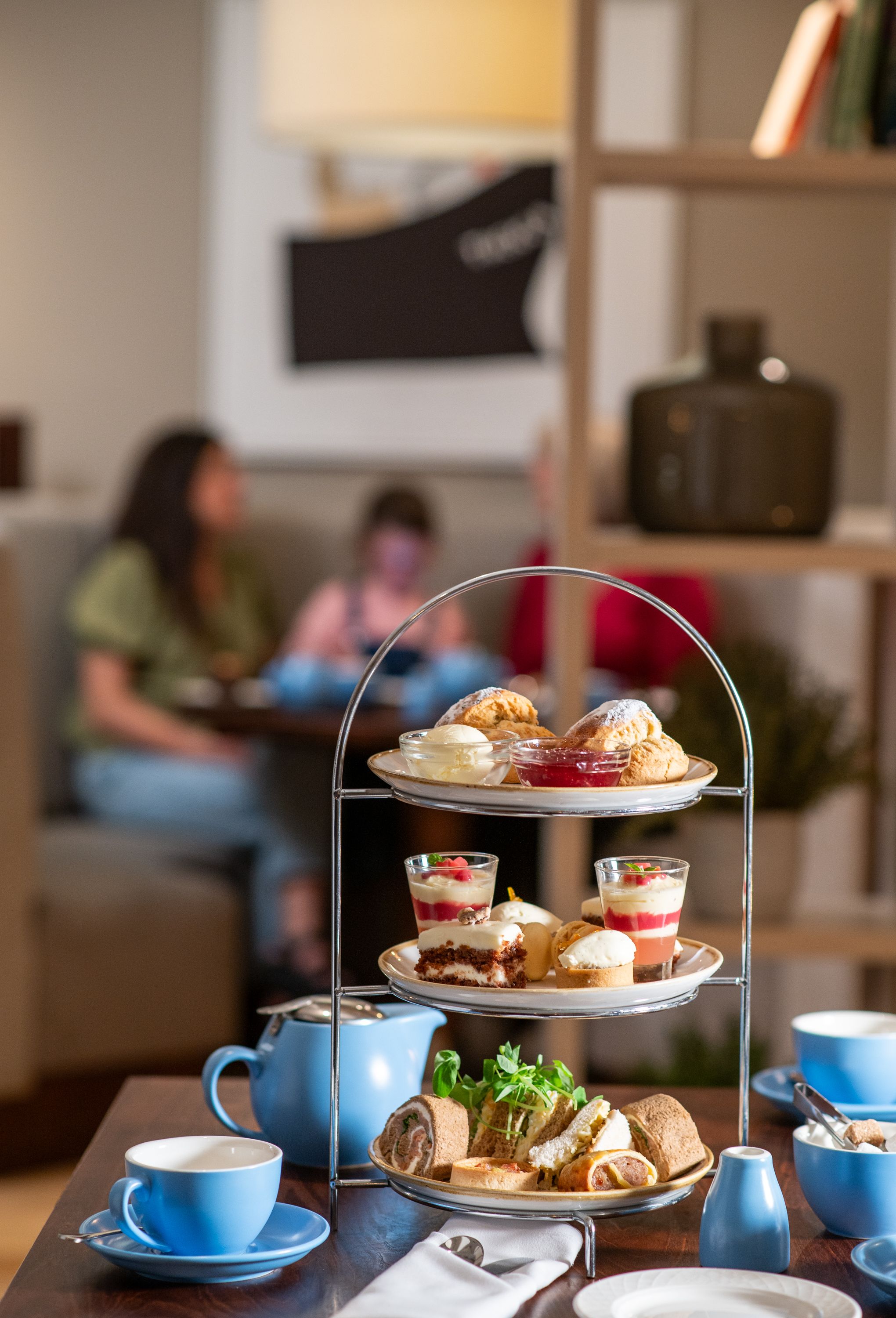 Three-tiered afternoon tea